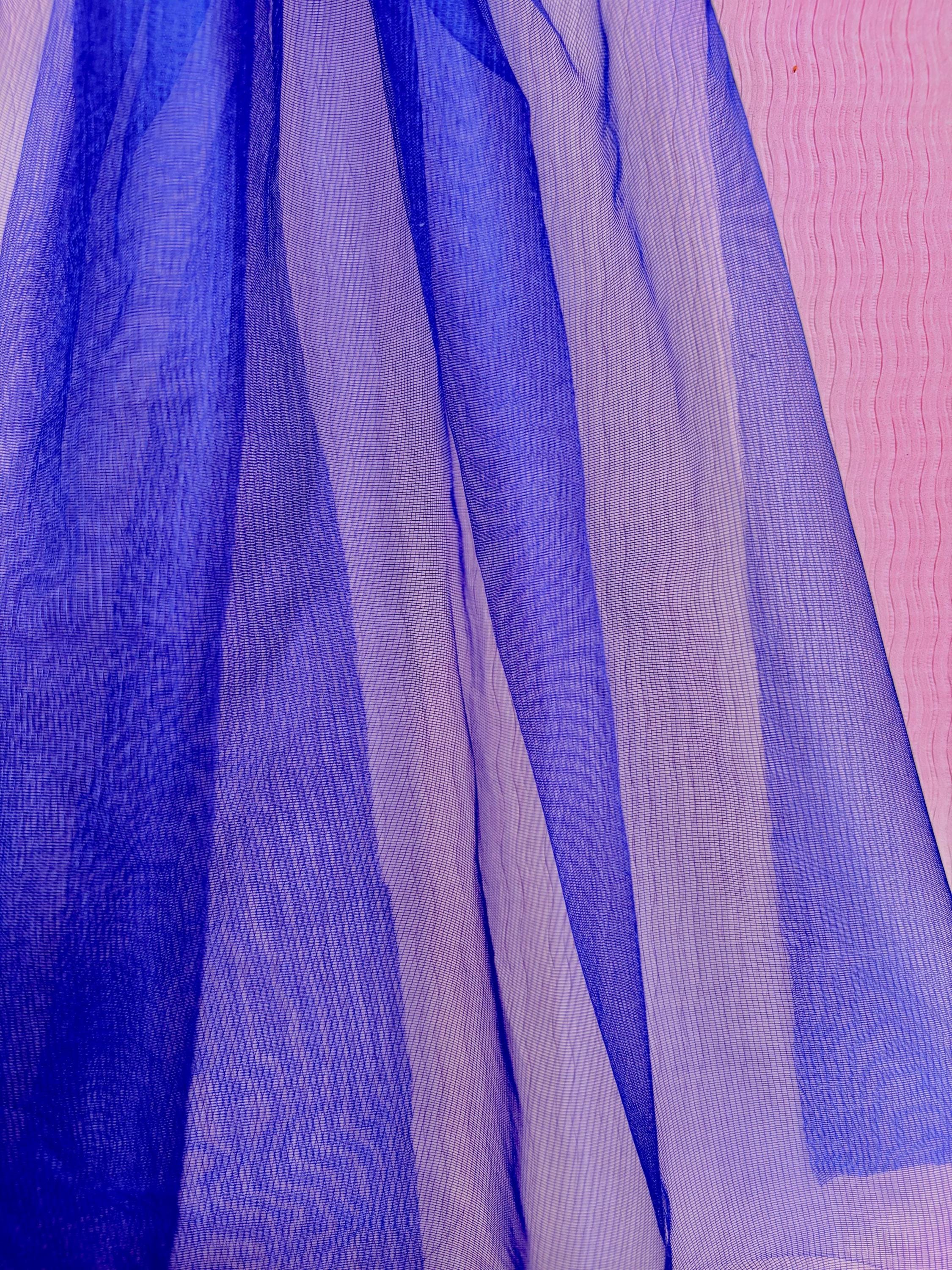 Wedding Royal Blue Tulle Bow Veil Hair Barrette for Bride, Oversized Bridal Bachelorette Accessory
