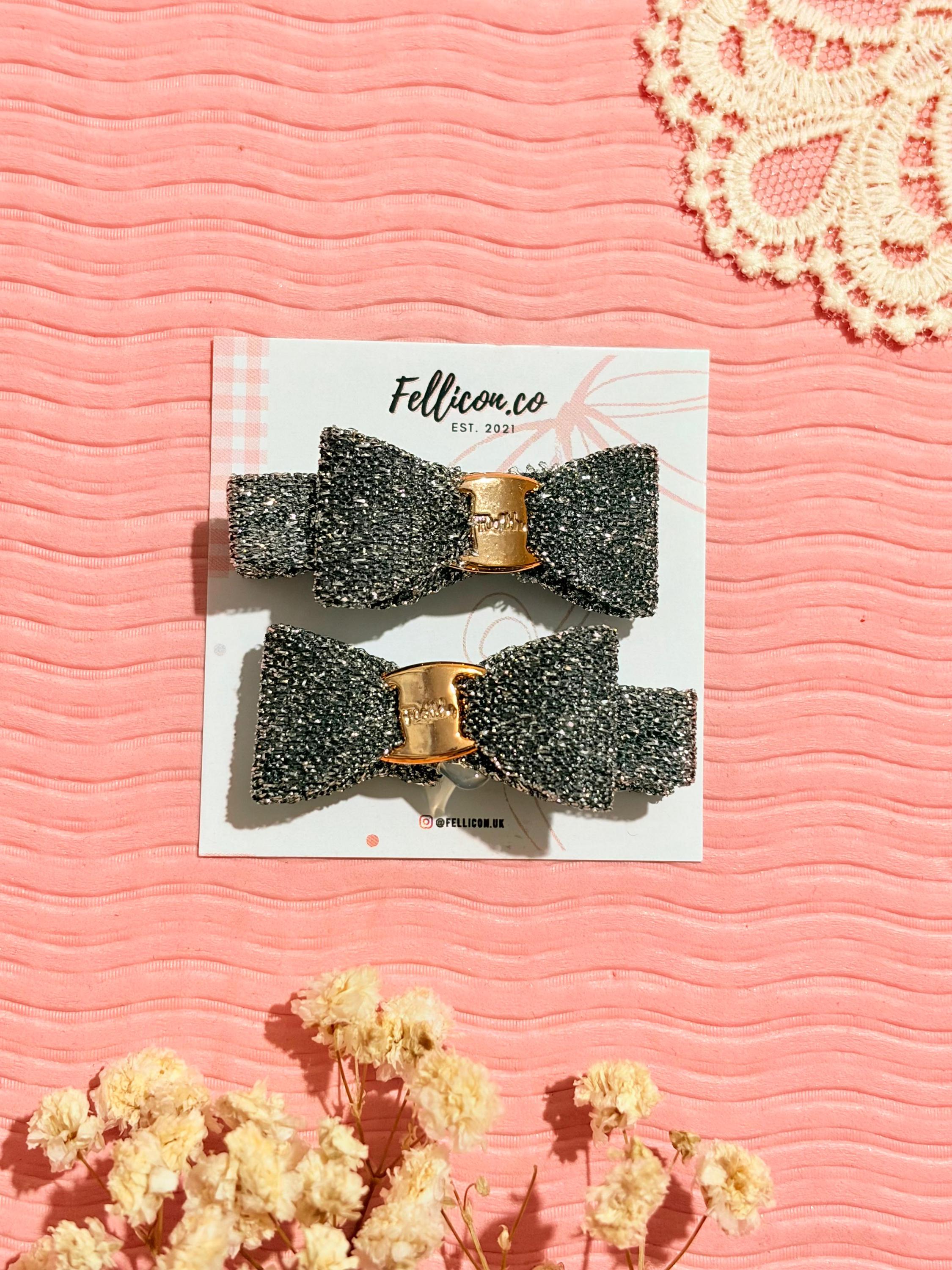 Sparkly Pink Glitter Hair Clips | 7 Pairs, No-Slip Alligator Bows for Fine Hair